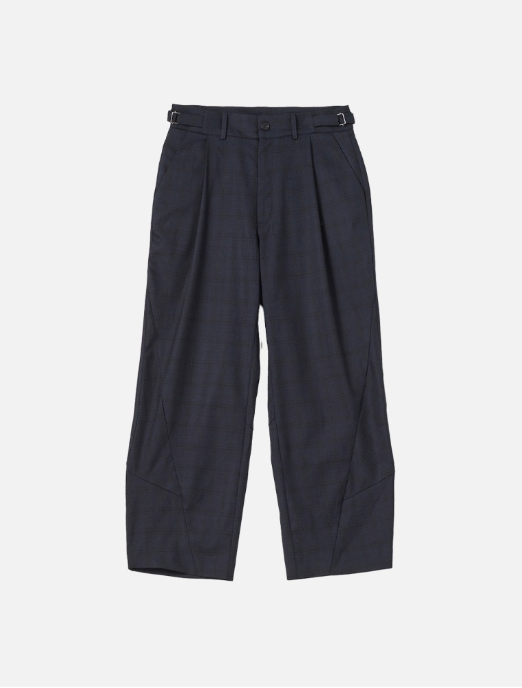 Triangle Trousers Navy Check Wool